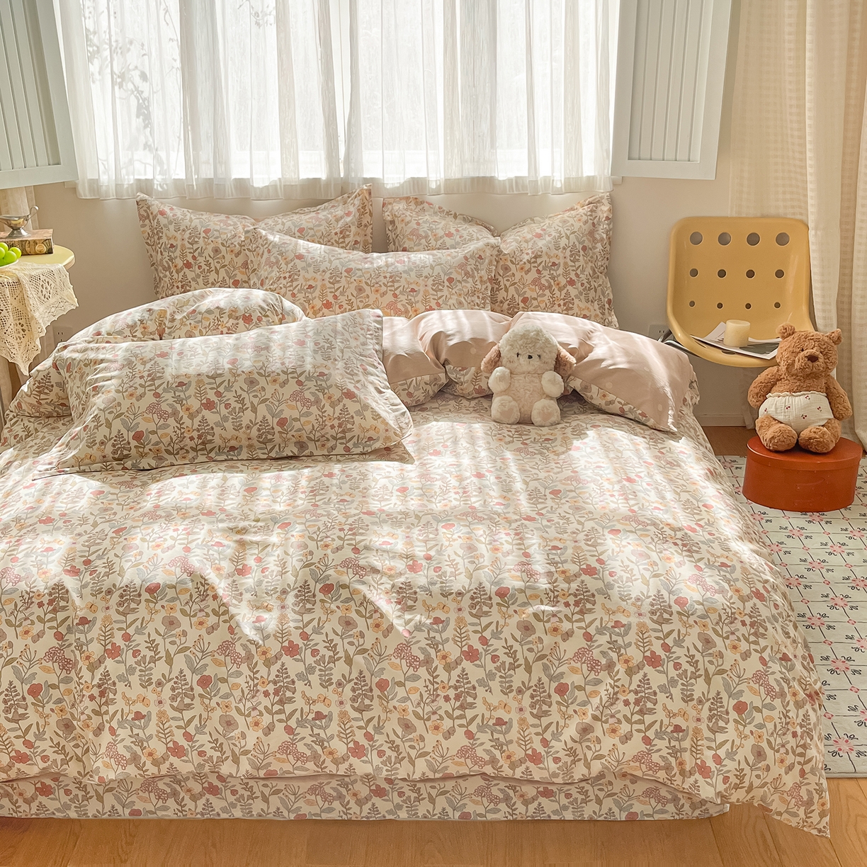 91家纺网 家纺一手货源 找家纺 女子家纺 2026新款全棉纯棉印花单品系列花卉款四件套 京都花园