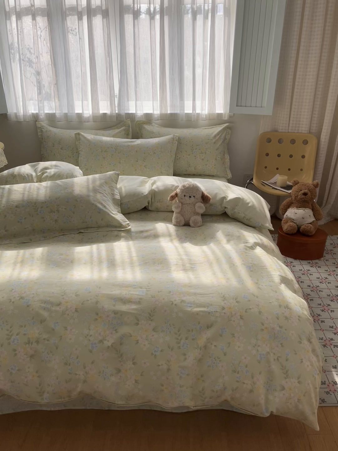 91家纺网 家纺一手货源 找家纺 女子家纺 2026新款全棉纯棉印花单品系列花卉款四件套 徐徐花开