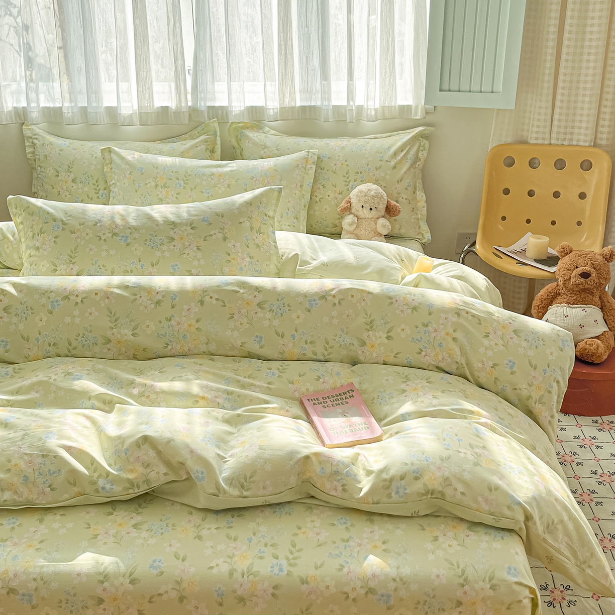 91家纺网 家纺一手货源 找家纺 女子家纺 2026新款全棉纯棉印花单品系列花卉款四件套 徐徐花开