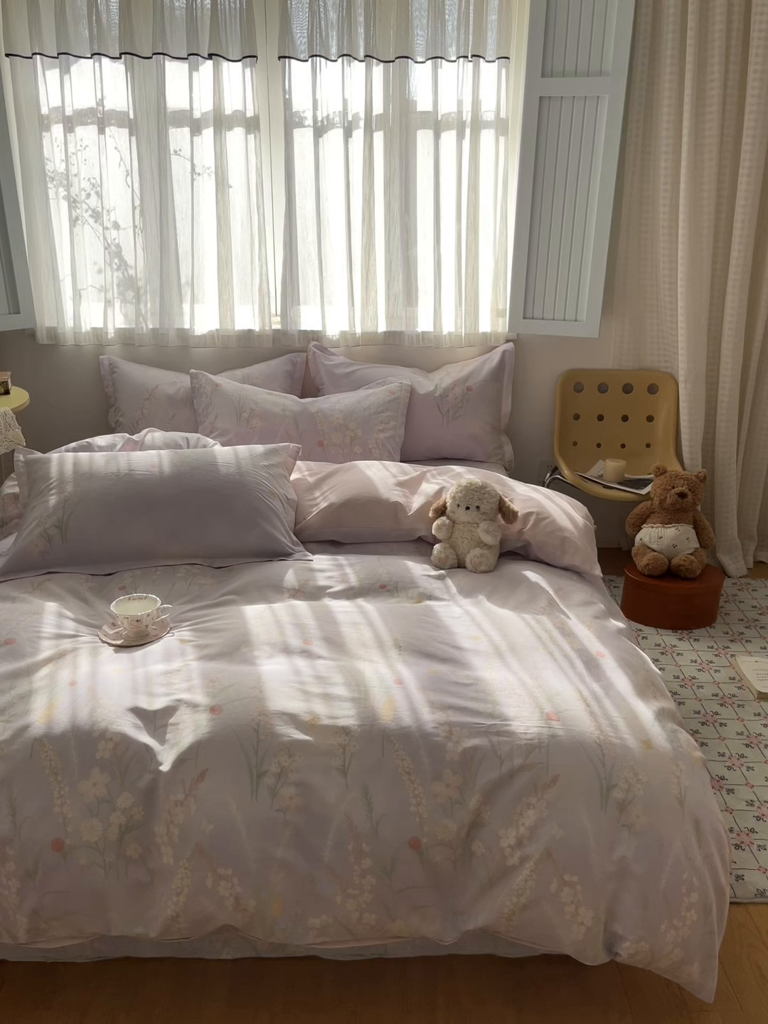 91家纺网 家纺一手货源 找家纺 女子家纺 2026新款全棉纯棉印花单品系列花卉款四件套 普罗旺斯