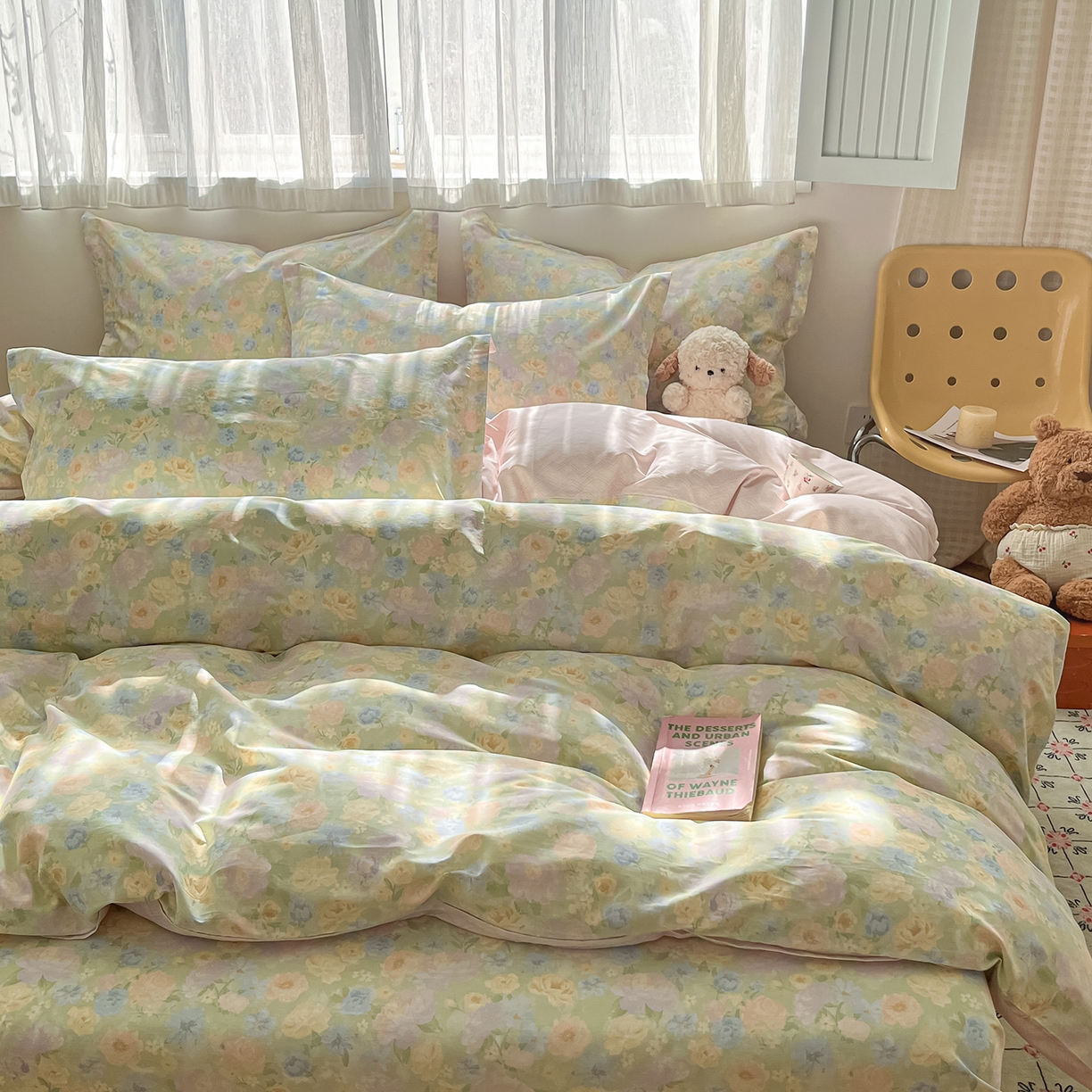 91家纺网 家纺一手货源 找家纺 女子家纺 2026新款全棉纯棉印花单品系列花卉款四件套 栀子花语