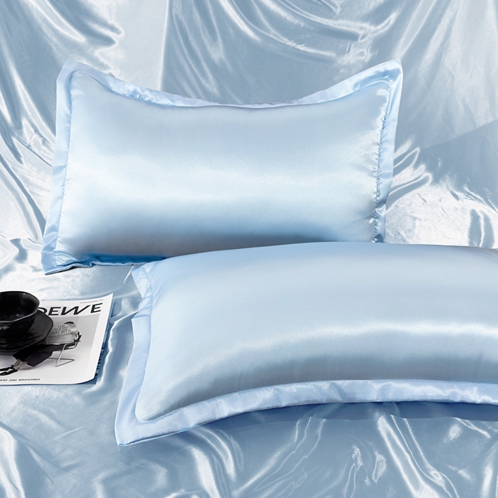 91家纺网 家纺一手货源 找家纺 永旺家纺 2026新款水洗冰丝纯色枕套单品枕套枕套单件 冰沁蓝