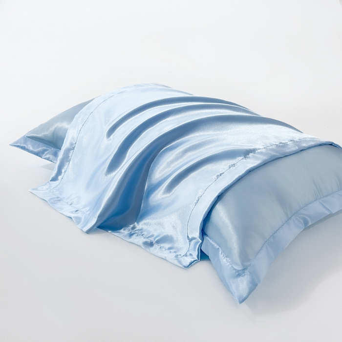 91家纺网 家纺一手货源 找家纺 永旺家纺 2026新款水洗冰丝纯色枕套单品枕套枕套单件 冰沁蓝