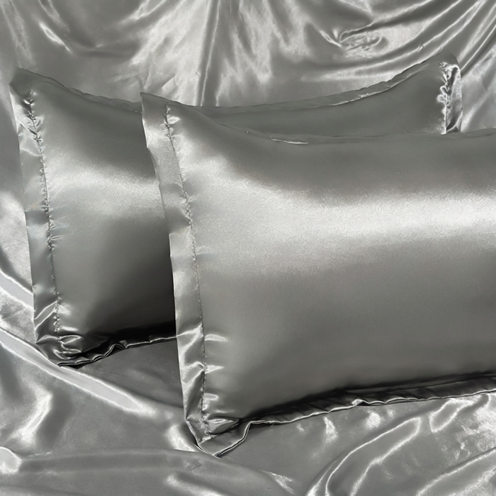 91家纺网 家纺一手货源 找家纺 永旺家纺 2026新款水洗冰丝纯色枕套单品枕套枕套单件 高级灰