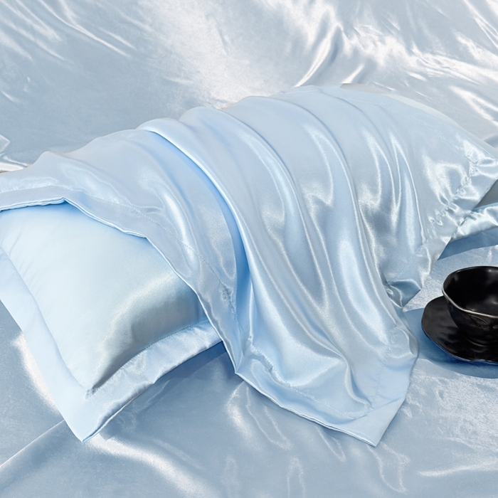 91家纺网 家纺一手货源 找家纺 永旺家纺 2026新款水洗冰丝纯色枕套单品枕套枕套单件 冰沁蓝