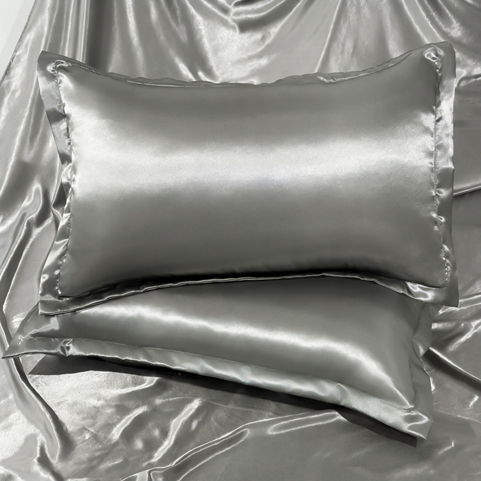 91家纺网 家纺一手货源 找家纺 永旺家纺 2026新款水洗冰丝纯色枕套单品枕套枕套单件 高级灰