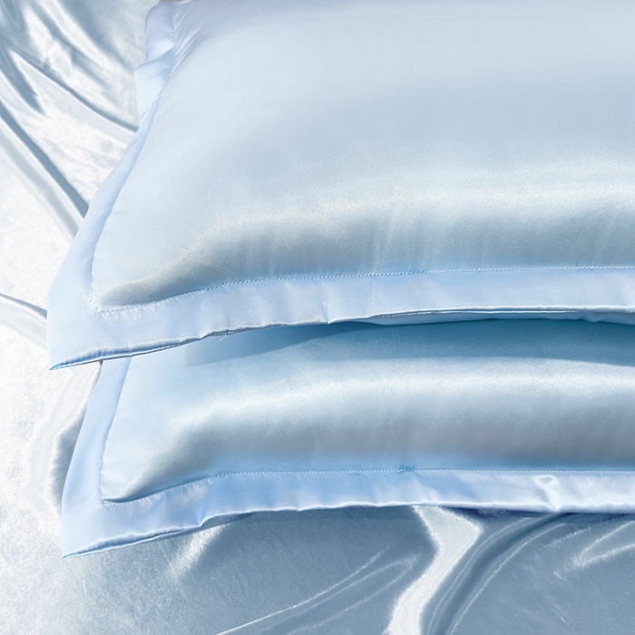 91家纺网 家纺一手货源 找家纺 永旺家纺 2026新款水洗冰丝纯色枕套单品枕套枕套单件 冰沁蓝