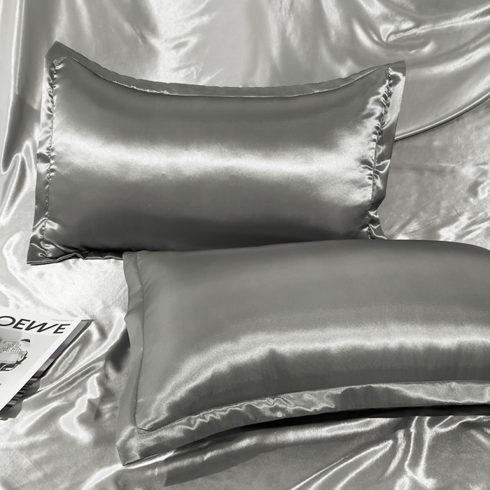 91家纺网 家纺一手货源 找家纺 永旺家纺 2026新款水洗冰丝纯色枕套单品枕套枕套单件 高级灰