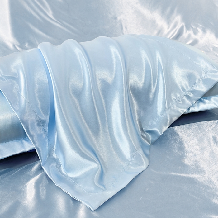 91家纺网 家纺一手货源 找家纺 永旺家纺 2026新款水洗冰丝纯色枕套单品枕套枕套单件 冰沁蓝