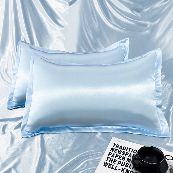 91家纺网 家纺一手货源 找家纺 永旺家纺 2026新款水洗冰丝纯色枕套单品枕套枕套单件 冰沁蓝