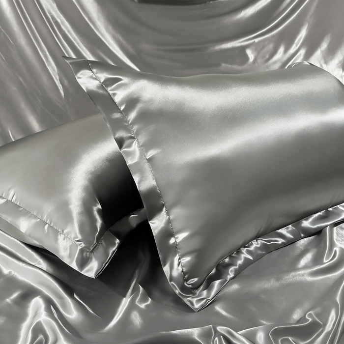 91家纺网 家纺一手货源 找家纺 永旺家纺 2026新款水洗冰丝纯色枕套单品枕套枕套单件 高级灰