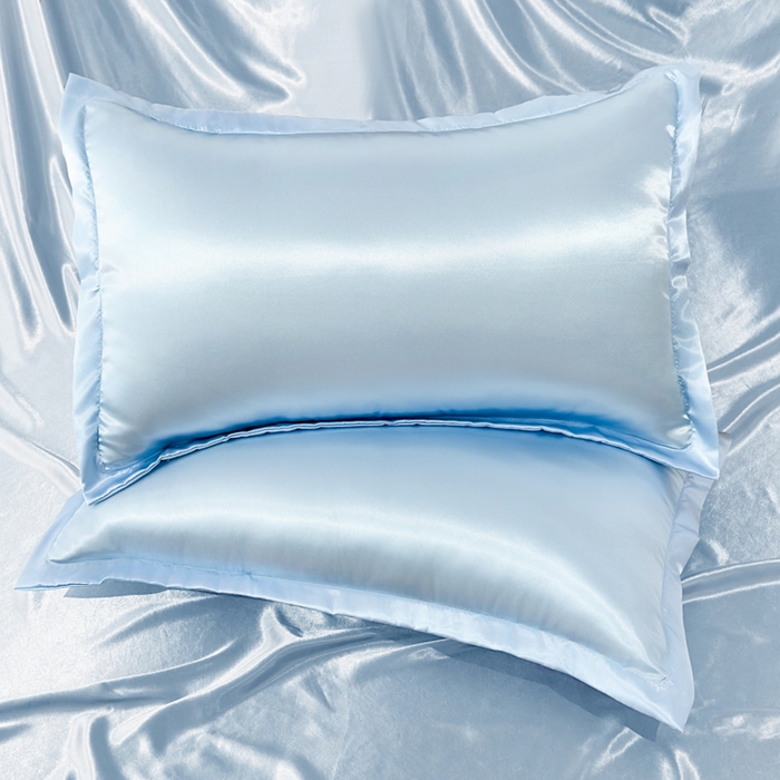 91家纺网 家纺一手货源 找家纺 永旺家纺 2026新款水洗冰丝纯色枕套单品枕套枕套单件 冰沁蓝