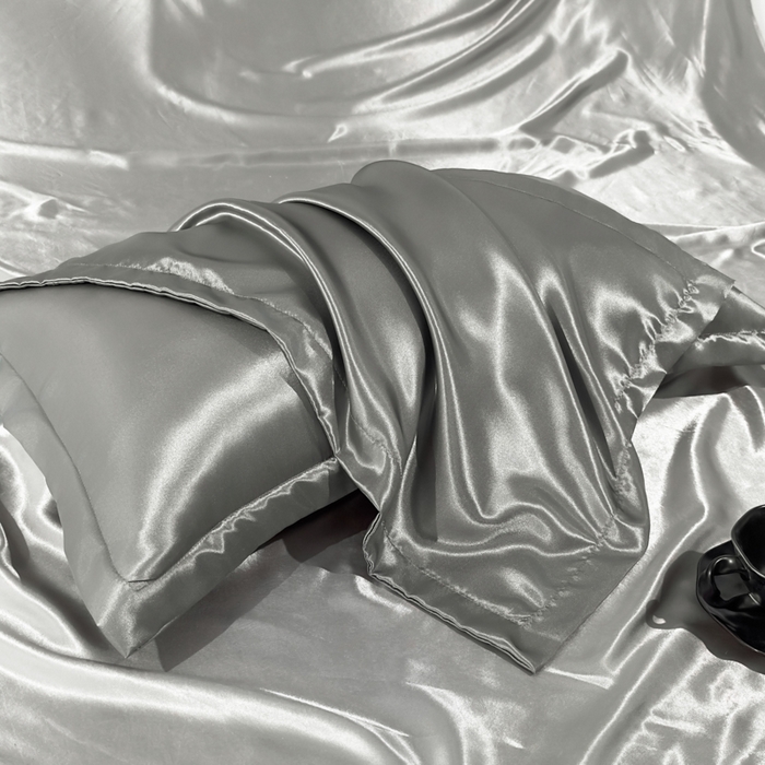 91家纺网 家纺一手货源 找家纺 永旺家纺 2026新款水洗冰丝纯色枕套单品枕套枕套单件 高级灰