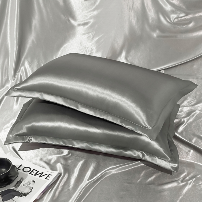 91家纺网 家纺一手货源 找家纺 永旺家纺 2026新款水洗冰丝纯色枕套单品枕套枕套单件 高级灰