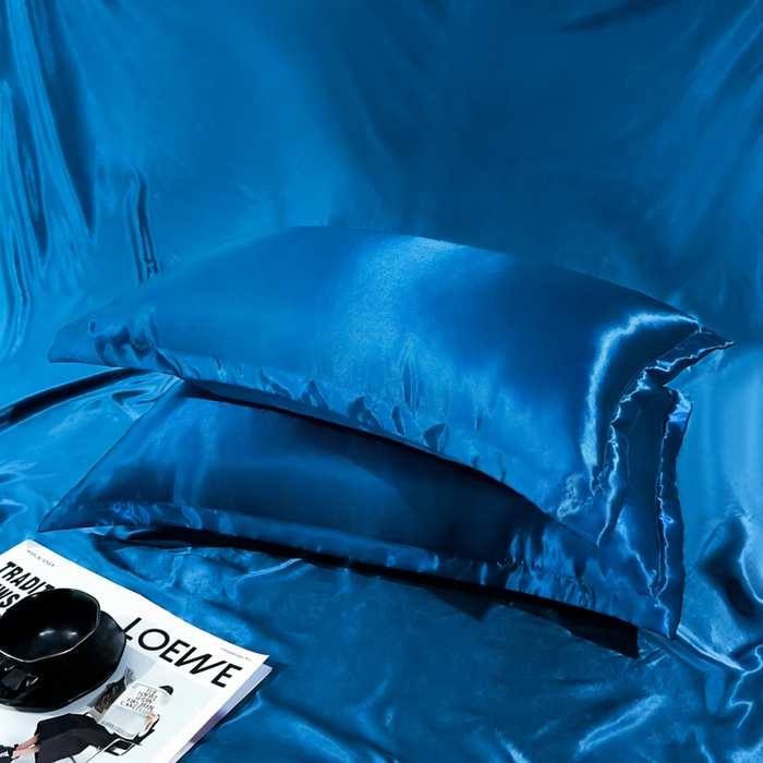 91家纺网 家纺一手货源 找家纺 永旺家纺 2026新款水洗冰丝纯色枕套单品枕套枕套单件 深海蓝