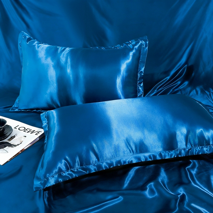 91家纺网 家纺一手货源 找家纺 永旺家纺 2026新款水洗冰丝纯色枕套单品枕套枕套单件 深海蓝