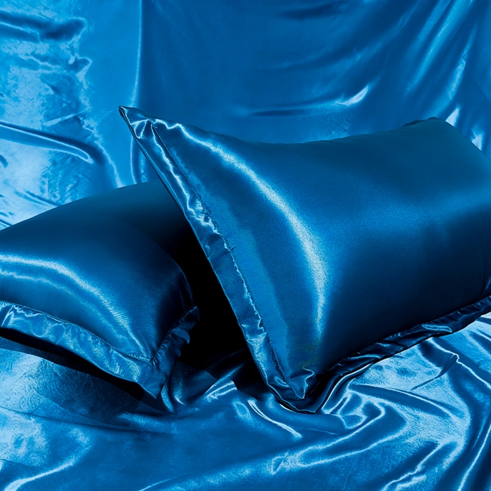 91家纺网 家纺一手货源 找家纺 永旺家纺 2026新款水洗冰丝纯色枕套单品枕套枕套单件 深海蓝