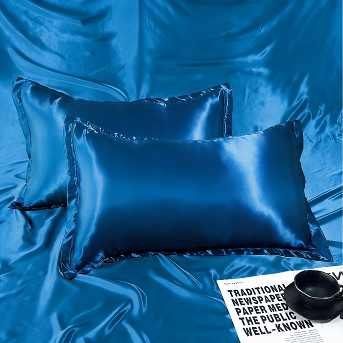 91家纺网 家纺一手货源 找家纺 永旺家纺 2026新款水洗冰丝纯色枕套单品枕套枕套单件 深海蓝