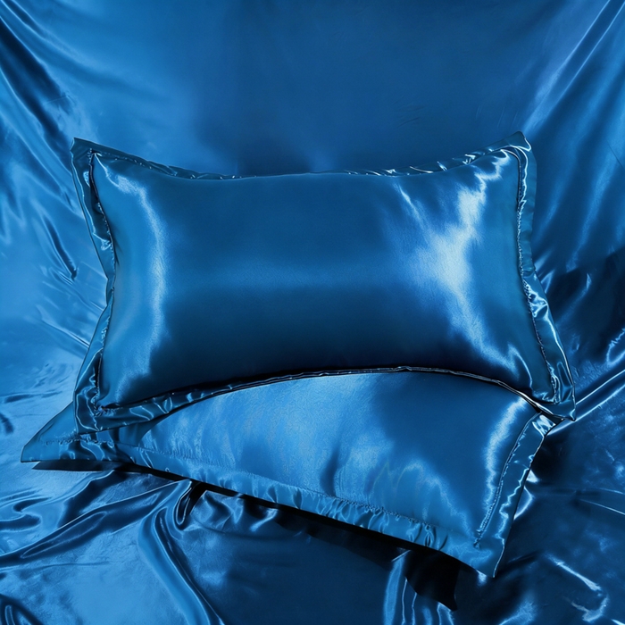 91家纺网 家纺一手货源 找家纺 永旺家纺 2026新款水洗冰丝纯色枕套单品枕套枕套单件 深海蓝