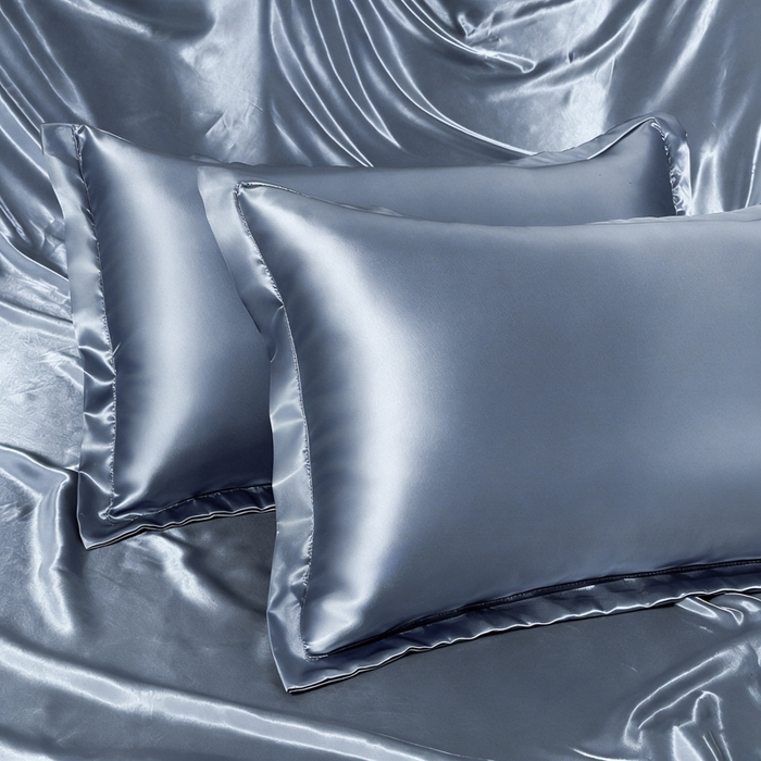 91家纺网 家纺一手货源 找家纺 永旺家纺 2026新款水洗冰丝纯色枕套单品枕套枕套单件 雾霾蓝