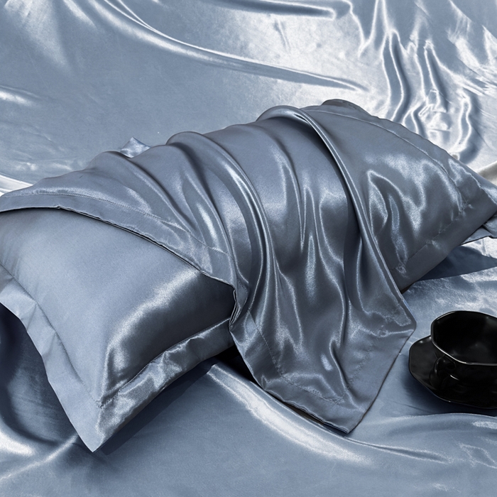 91家纺网 家纺一手货源 找家纺 永旺家纺 2026新款水洗冰丝纯色枕套单品枕套枕套单件 雾霾蓝