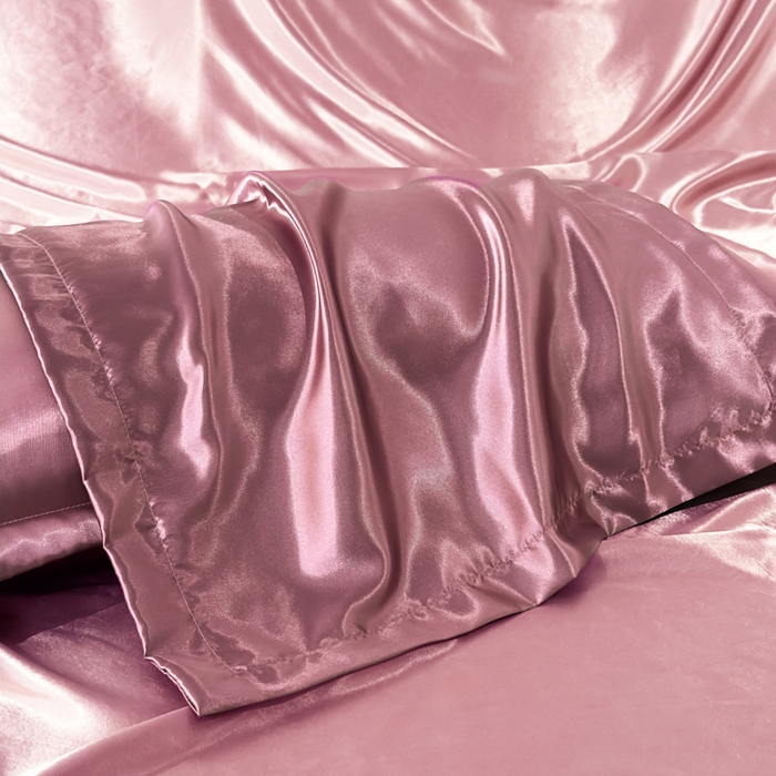 91家纺网 家纺一手货源 找家纺 永旺家纺 2026新款水洗冰丝纯色枕套单品枕套枕套单件 粉豆沙