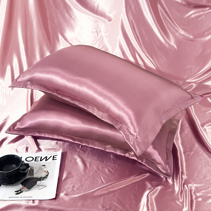 91家纺网 家纺一手货源 找家纺 永旺家纺 2026新款水洗冰丝纯色枕套单品枕套枕套单件 粉豆沙