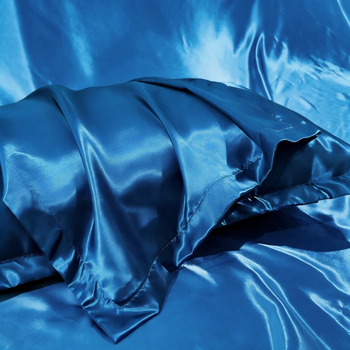 91家纺网 家纺一手货源 找家纺 永旺家纺 2026新款水洗冰丝纯色枕套单品枕套枕套单件 深海蓝