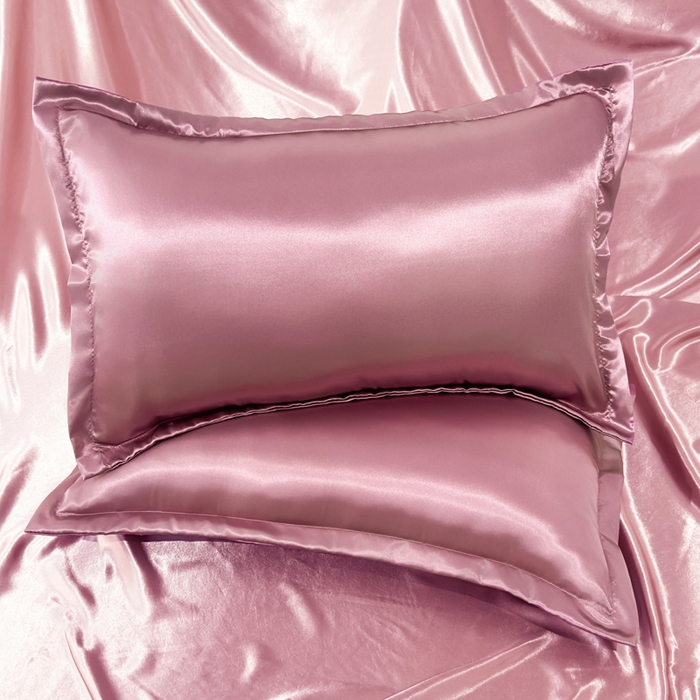 91家纺网 家纺一手货源 找家纺 永旺家纺 2026新款水洗冰丝纯色枕套单品枕套枕套单件 粉豆沙