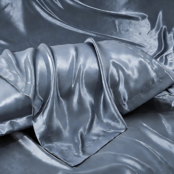 91家纺网 家纺一手货源 找家纺 永旺家纺 2026新款水洗冰丝纯色枕套单品枕套枕套单件 雾霾蓝