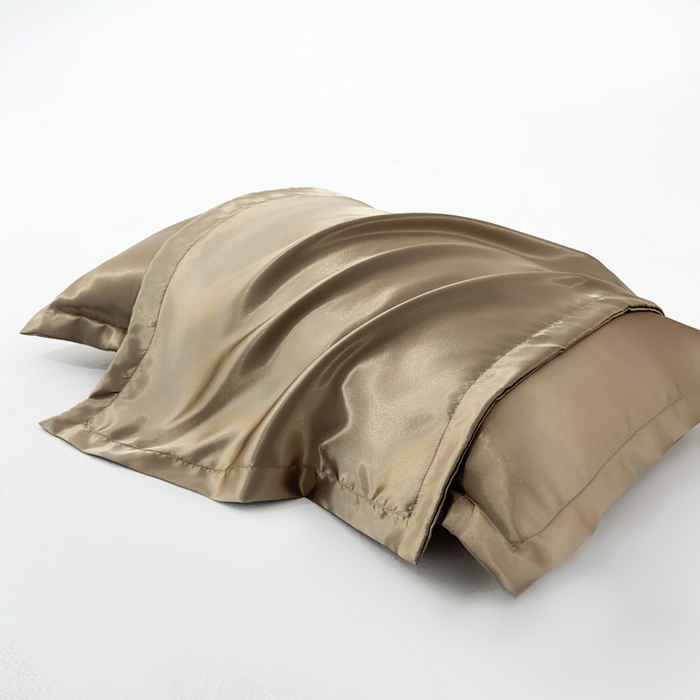 91家纺网 家纺一手货源 找家纺 永旺家纺 2026新款水洗冰丝纯色枕套单品枕套枕套单件 香槟金