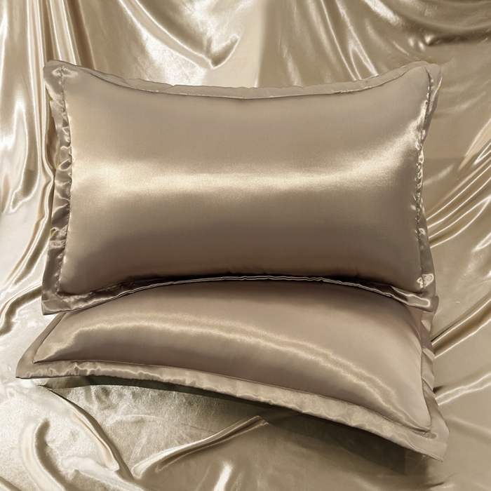 91家纺网 家纺一手货源 找家纺 永旺家纺 2026新款水洗冰丝纯色枕套单品枕套枕套单件 香槟金