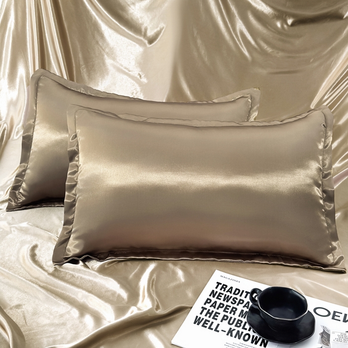 91家纺网 家纺一手货源 找家纺 永旺家纺 2026新款水洗冰丝纯色枕套单品枕套枕套单件 香槟金