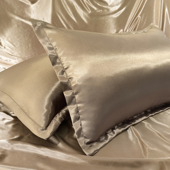 91家纺网 家纺一手货源 找家纺 永旺家纺 2026新款水洗冰丝纯色枕套单品枕套枕套单件 香槟金