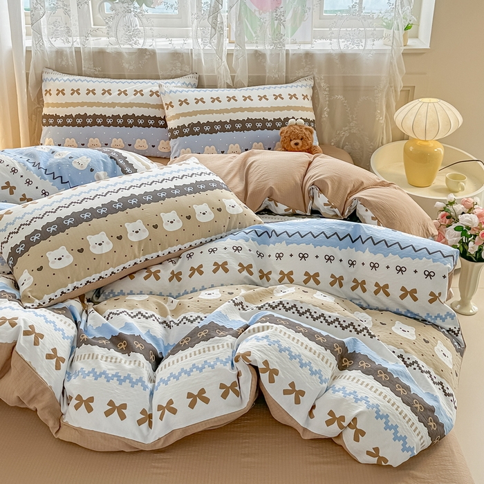 91家纺网 家纺一手货源 找家纺 （总）侯先生家纺新款直播爆款云感双层纱皱皱纱单被套小清新水洗棉