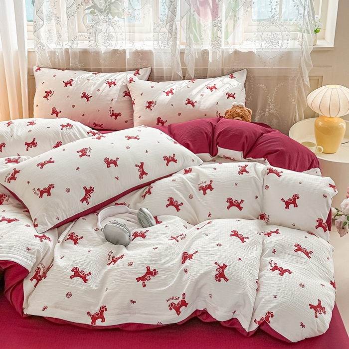 91家纺网 家纺一手货源 找家纺 （总）侯先生家纺新款直播爆款云感双层纱皱皱纱单被套小清新水洗棉