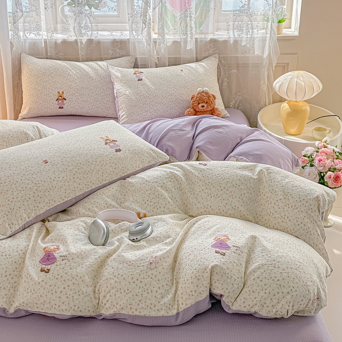 91家纺网 家纺一手货源 找家纺 （总）侯先生家纺新款直播爆款云感双层纱皱皱纱单被套小清新水洗棉