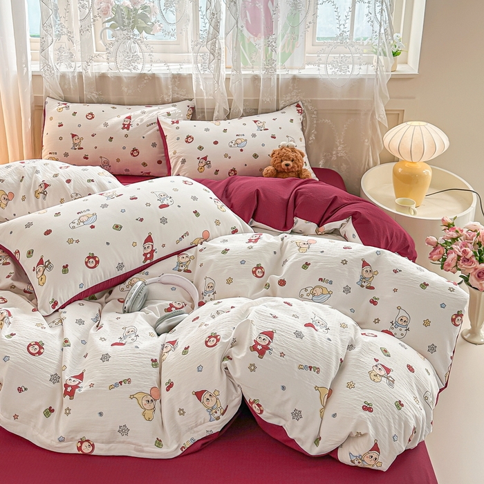 91家纺网 家纺一手货源 找家纺 （总）侯先生家纺新款直播爆款云感双层纱皱皱纱单被套小清新水洗棉