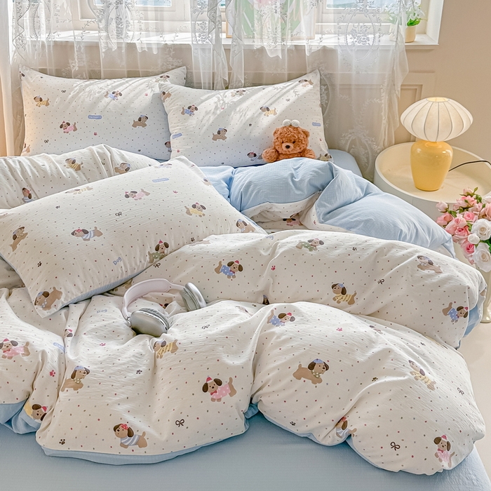 91家纺网 家纺一手货源 找家纺 侯先生家纺2026新款全棉色织水洗棉四件套格子爆款  量大价优 多伦多-粉