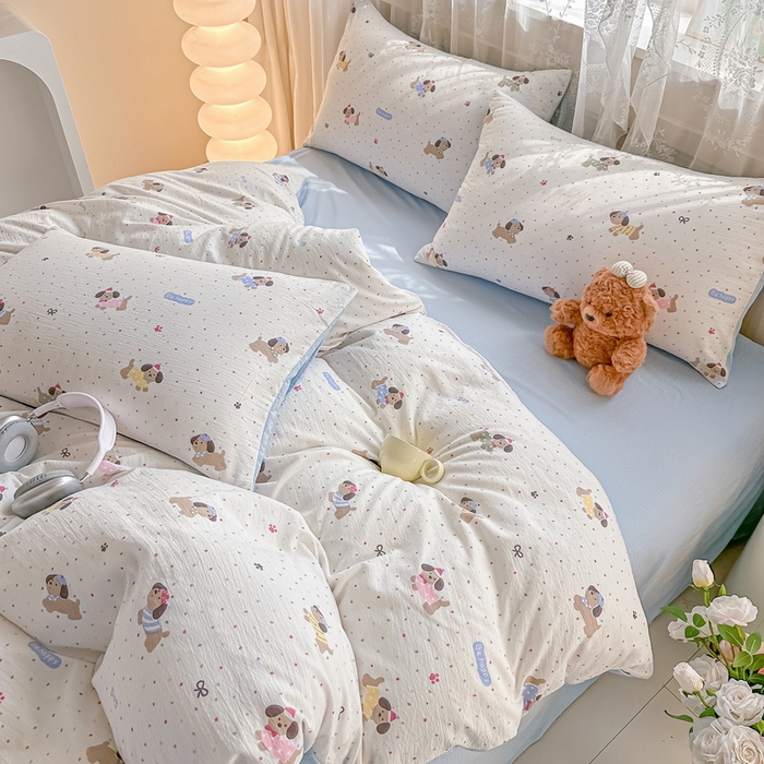 91家纺网 家纺一手货源 找家纺 （总）侯先生家纺新款直播爆款云感双层纱皱皱纱单被套小清新水洗棉