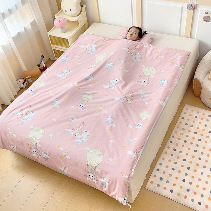 91家纺网 家纺一手货源 找家纺 萌朵防踢被 2025新款多用途全棉防踢被 云朵小象