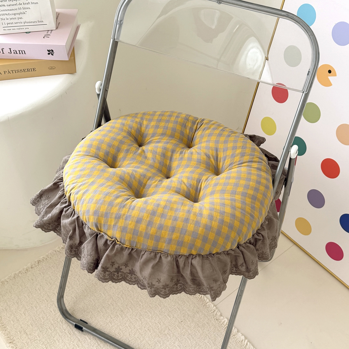 91家纺网 家纺一手货源 找家纺 （总）座享家 2026新款全棉色织大花边蒲团