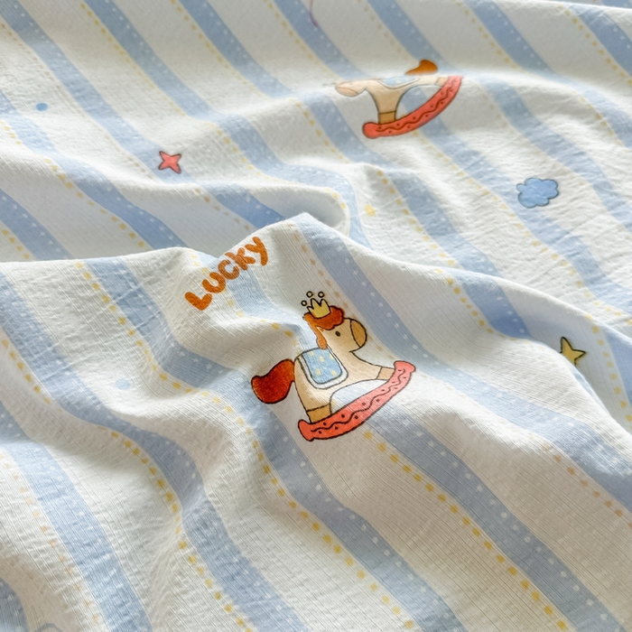 91家纺网 家纺一手货源 找家纺 （总）侯先生家纺新款直播爆款云感双层纱皱皱纱四件套小清新水洗棉床笠