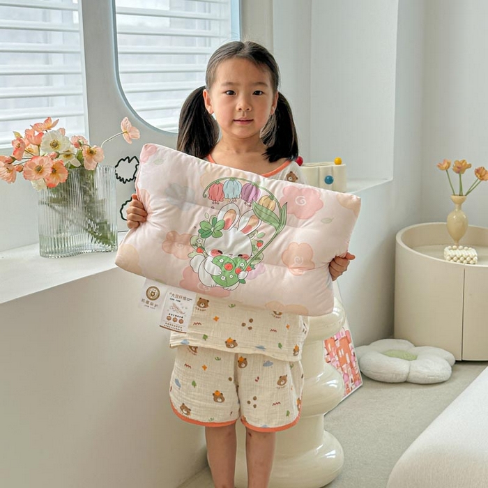 暖羽屋羽绒馆 2026新款婴幼儿枕芯 学生枕头 小枕头30-50cm 小宝宝小朋友枕芯 花和伞