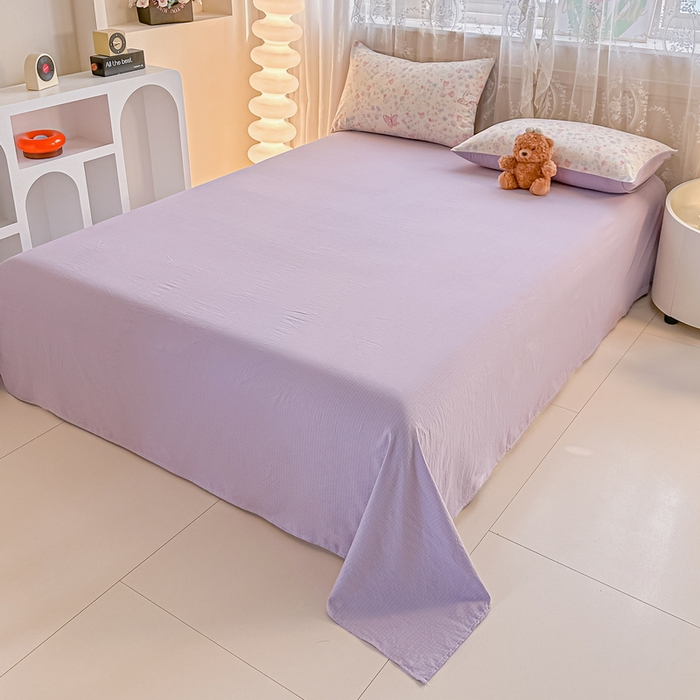 91家纺网 家纺一手货源 找家纺 侯先生家纺新款直播爆款云感双层纱皱皱纱四件套小清新水洗棉床笠 繁花蝶影