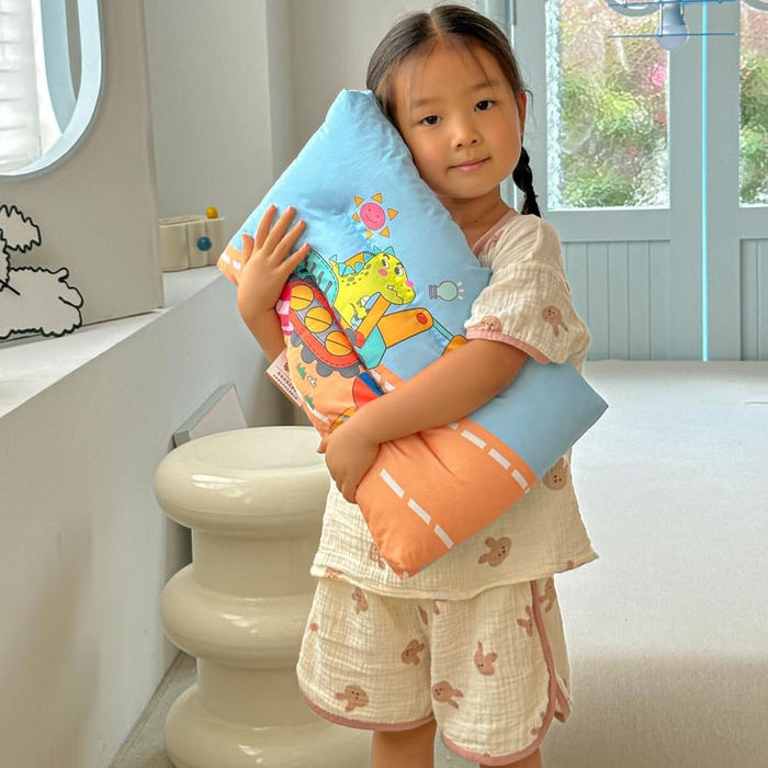 91家纺网 家纺一手货源 找家纺 暖羽屋羽绒馆 2026新款婴幼儿枕芯 学生枕头 小枕头30-50cm 小宝宝小朋友枕芯 恐龙挖掘机