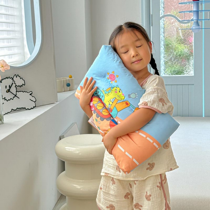 91家纺网 家纺一手货源 找家纺 暖羽屋羽绒馆 2026新款婴幼儿枕芯 学生枕头 小枕头30-50cm 小宝宝小朋友枕芯 恐龙挖掘机