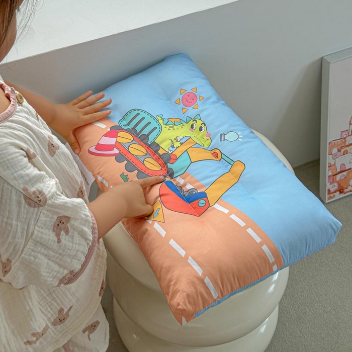 91家纺网 家纺一手货源 找家纺 暖羽屋羽绒馆 2026新款婴幼儿枕芯 学生枕头 小枕头30-50cm 小宝宝小朋友枕芯 恐龙挖掘机