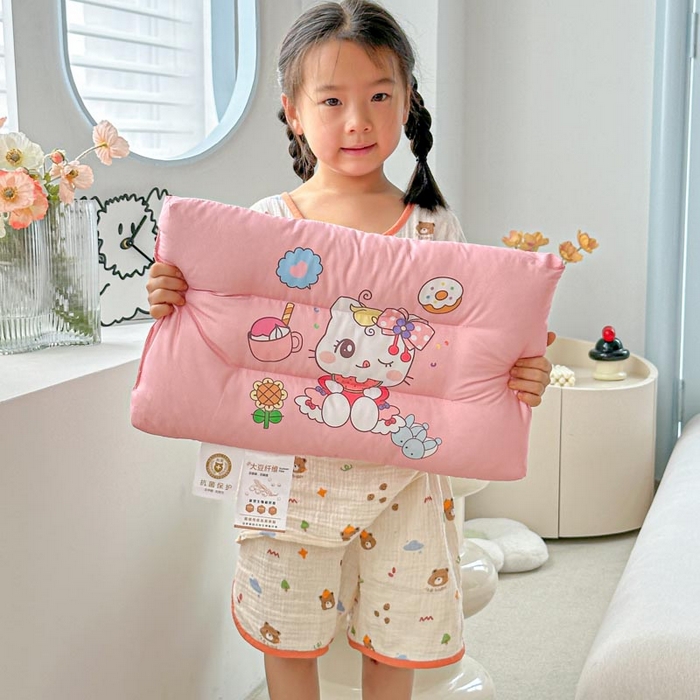 暖羽屋羽绒馆 2026新款婴幼儿枕芯 学生枕头 小枕头30-50cm 小宝宝小朋友枕芯 美食猫咪