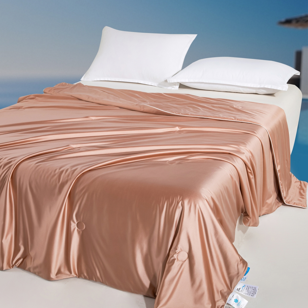 91家纺网 家纺一手货源 找家纺 亿莱鑫 2026新款高端天丝凉感夏被 被子被芯 裸粉金